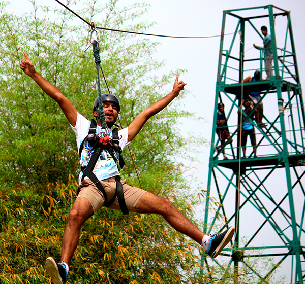 Zip line across the Dream Asia adventure park